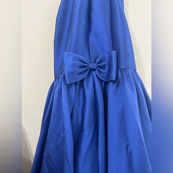 Mac Duggal Cassandra Stone Blue Silver Belteded Gem Design Size 4 Formal Dress - Picture 7 of 10